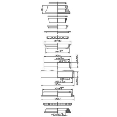 Serie sterzo Semi-Integrata 1-1/4”-1.1/8”