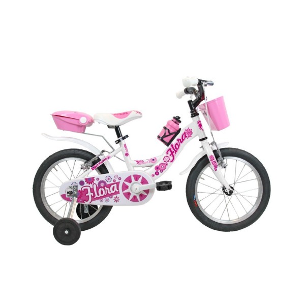Bici 16" Bambina FLORA 1v. bianco-ciclamino/lucido BRERA