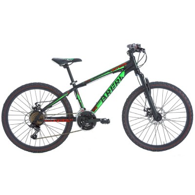 Bici Uomo 24" OXYGEN cambio 21v. nero-verde/lucido BRERA