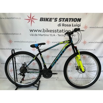 Bici uomo MTB 27.5" PREDATOR freno a DISCO 18v nero/verde lime ERRERRE Bici uomo MTB 27.5" PREDATOR freno a DISCO 18v nero/verde lime ERRERRE