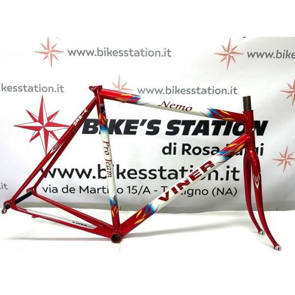 Telaio Bici Corsa Nemo Pro Team Acciaio Columbus rosso-bianco NOS Vintage VINER