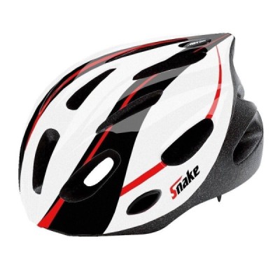 Casco Bici snake 2 bianco/nero/rosso 53-56 mm MvTek Casco Bici snake 2 bianco/nero/rosso 53-56 mm MvTek