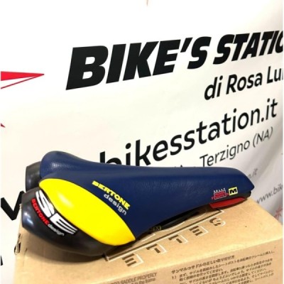 San Marco Sella bici Vintage Bertone Design blu-giallo San Marco Sella bici Vintage Bertone Design blu-giallo