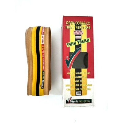 Vittoria Copertone Open Corsa CX TT 700x19c Kevlar Giallo-Nero Vintage Vittoria Copertone Open Corsa CX TT 700x19c Kevlar Giallo-Nero Vintage
