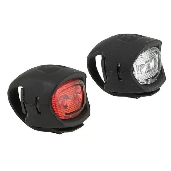 Fanale Anteriore + Posteriore A Led Twins Con Batterie Incluse MvTek