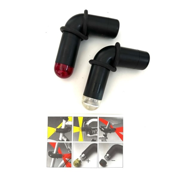 Coppia Luci Vintage Ciclismo Eroica NOS Tess Design