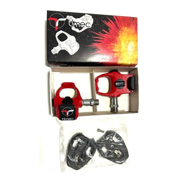 Pedali Corsa Timec Super Rosso Vintage NIB Coppia