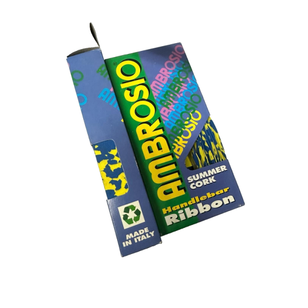 Nastro manubrio Bici Ambrosio Cork Vintage Giallo-blu NOS-NIB 1 pezzo (coppia)