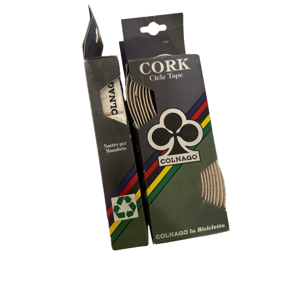 Nastro manubrio Bici Colnago Cork Vintage Bianco NOS-NIB (coppia)