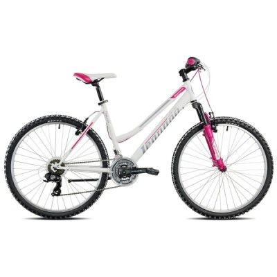 Bici 26'' Donna Mtb Valles 21 velocità H38 Forcella Ammortizzata V-Brake WHITE Legnano