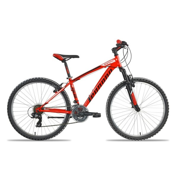 Bici 26'' Uomo Mtb Zoldo 21 velocità H46 Forcella Ammortizzata V-Brake RED Legnano