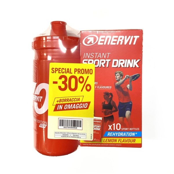 Enervit Instant Sport Drink gusto limone 10 bustine + borraccia