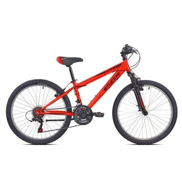 Bici 24'' Uomo Mtb Enjoy 18 velocità Forcella Ammortizzata RED Stucchi