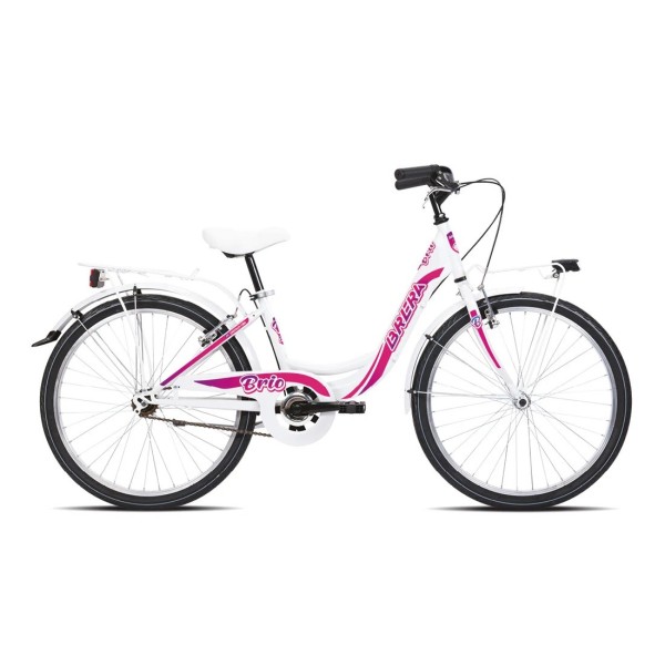 Bici Donna 24" BRIO cambio 6v. bianco-ciclamino/lucido BRERA