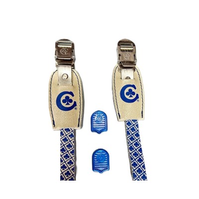 Cinghie Fermapiedi Pedali Bici Corsa Epoca Eroica Vintage Bianco-Blu COLNAGO NOS Cinghie Fermapiedi Pedali Bici Corsa Epoca Eroica Vintage Bianco-Blu COLNAGO NOS