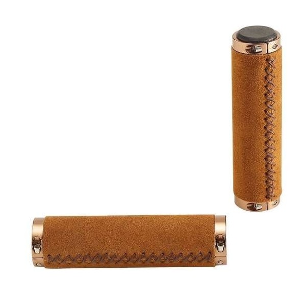 Manopole SIMILPELLE scamosciata marrone