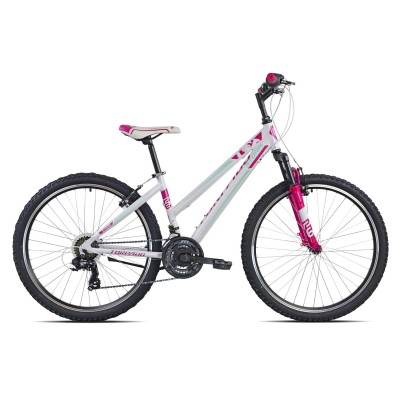 Bici MTB 26'' Donna Torpado T591 Storm 3x7v Bianco/Rosa Alluminio T38 Bici MTB 26'' Donna Torpado T591 Storm 3x7v Bianco/Rosa Alluminio T38