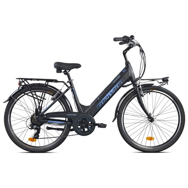 Bici Elettrica 26" City Bike Venus T260 7v Alluminio Freni V-Brake Nera Torpado