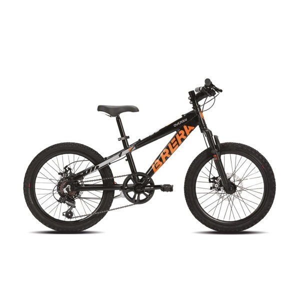 Bici 20" Bambino OVERBY Alluminio Freni Disco Mollegiata 6v Nero/arancio BRERA