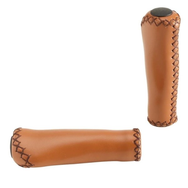 Manopole Bici ERGONOMICHE FLASH similpelle colore marrone