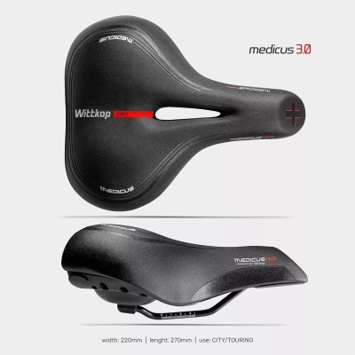 Sella Bici MEDICUS Twin City E-Bike 3.0 Unisex Senza Morsetto Wittkop