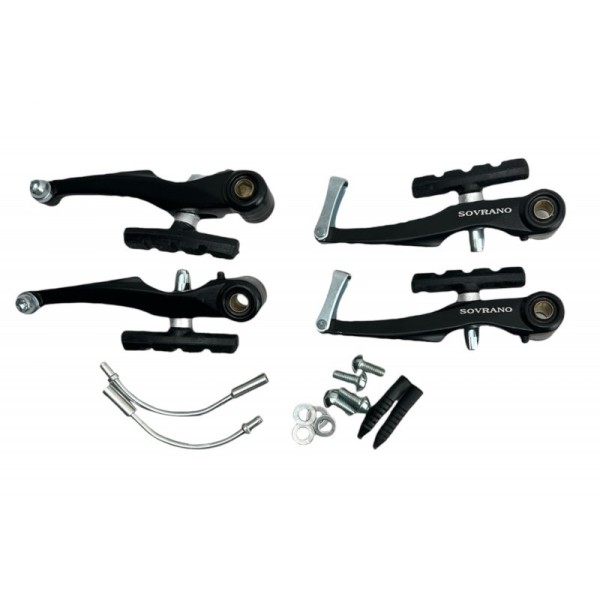 Kit Freni Per Bici V-BRAKE Alluminio Nero Sovrano