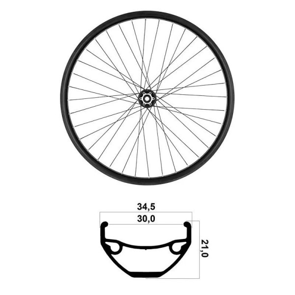 Ruota Bici Posteriore 29'' 30mm MTB Disco MvTek