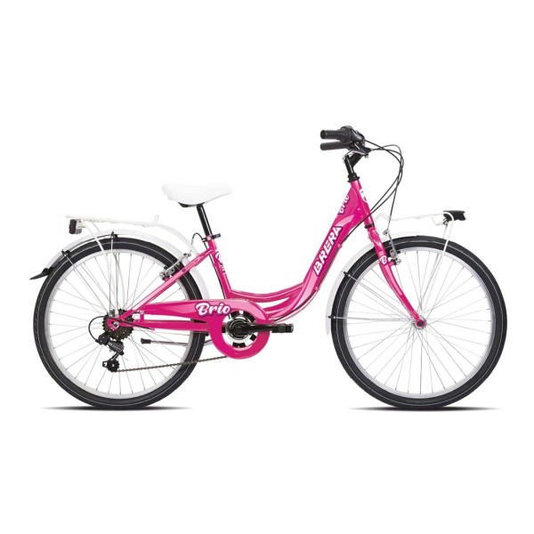 Bici Donna 26" BRIO 1 Velocità Ciclamino Bianco lucido BRERA