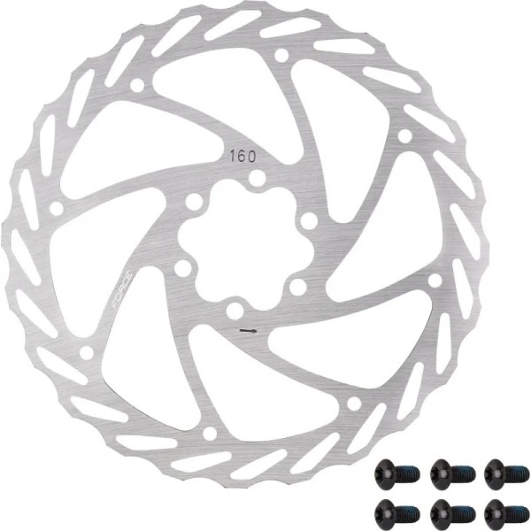 Disco Freno Bici 160mm Silver 6 Fori Force