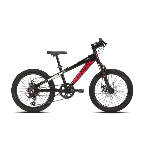 Bici 20" Bambino OVERBY Alluminio Freni Disco Mollegiata 6v Nero/rossa BRERA