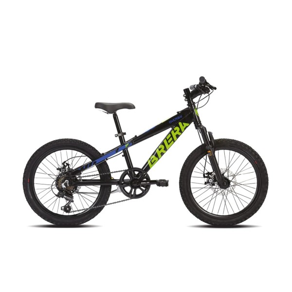 Bici 20" Bambino OVERBY Alluminio Freni Disco Mollegiata 6v Nero/verde BRERA