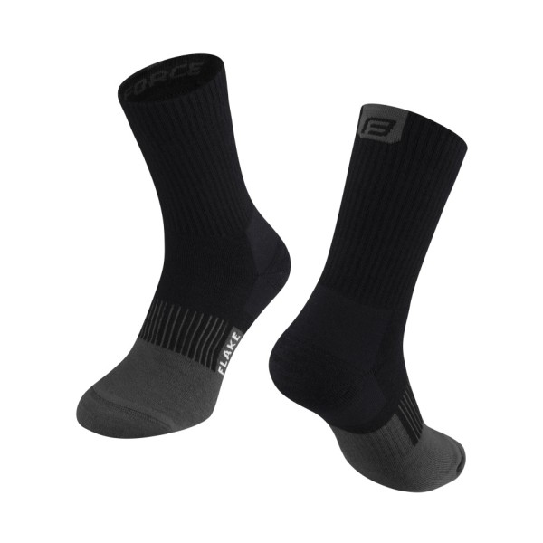 Calzini Termici Ciclismo FORCE FLAKE nero-grigio M 36-41