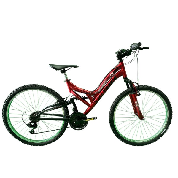 Bici Uomo 24" AIRBURN Biammortizzata 18v Deep Red Dualtrack