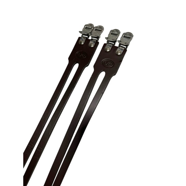 Coppia Cinghie ferma piedi Duo-Fixed Bici Vintage Marrone Scuro NOS