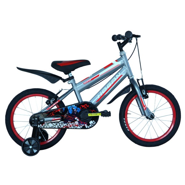 Bici 16" Bambino Hogan 1 velocità Argento Rosso Masciaghi