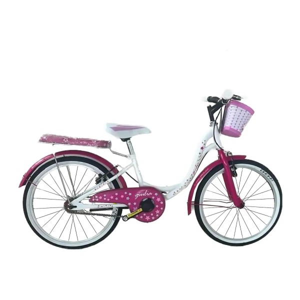 Bici 20" Giulia Bambina Senza Cambio Bianca-fucsia COPPI