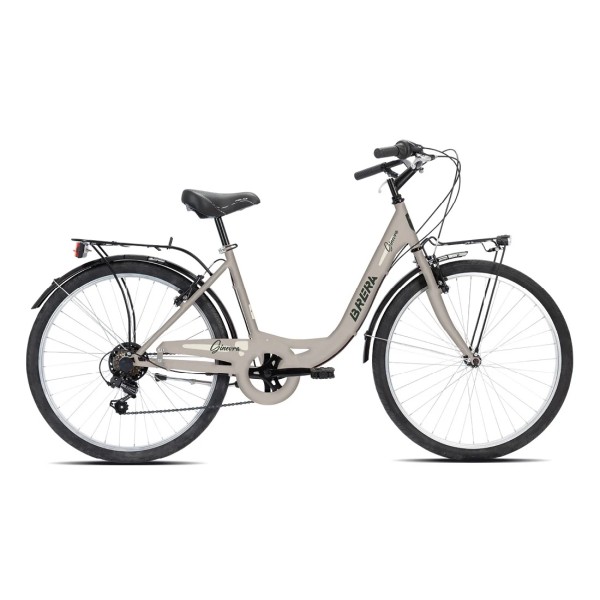 Bici Donna 26" GINEVRA 6 Vel. Acciaio Sabbia Opaco BRERA