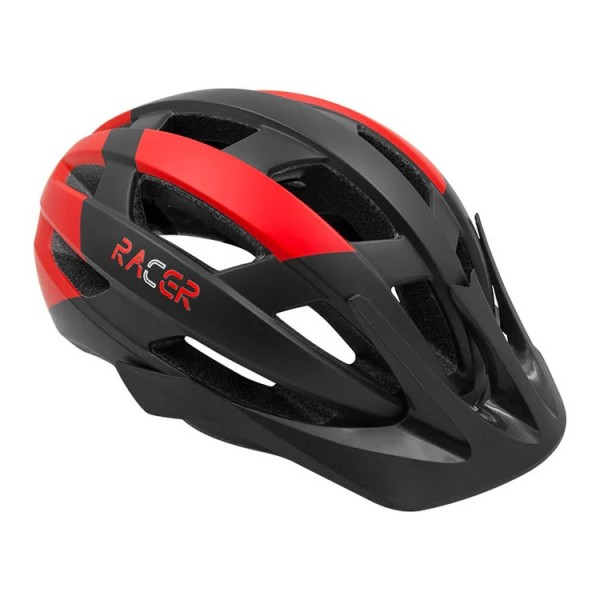 Casco Bici RACER Nero/Rosso - Taglia L MvTek