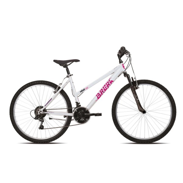 Bici 24'' Donna Mtb Rebel Rose Bianco 18 vel. Ammortizzata V-Brake BRERA